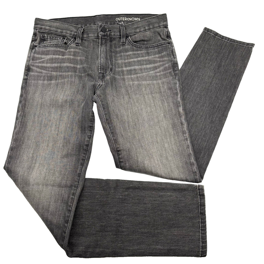 Outerknown SEA Charcoal Wash Mid Rise Slim Tapered Fit Stretch Jeans 32x32 USA